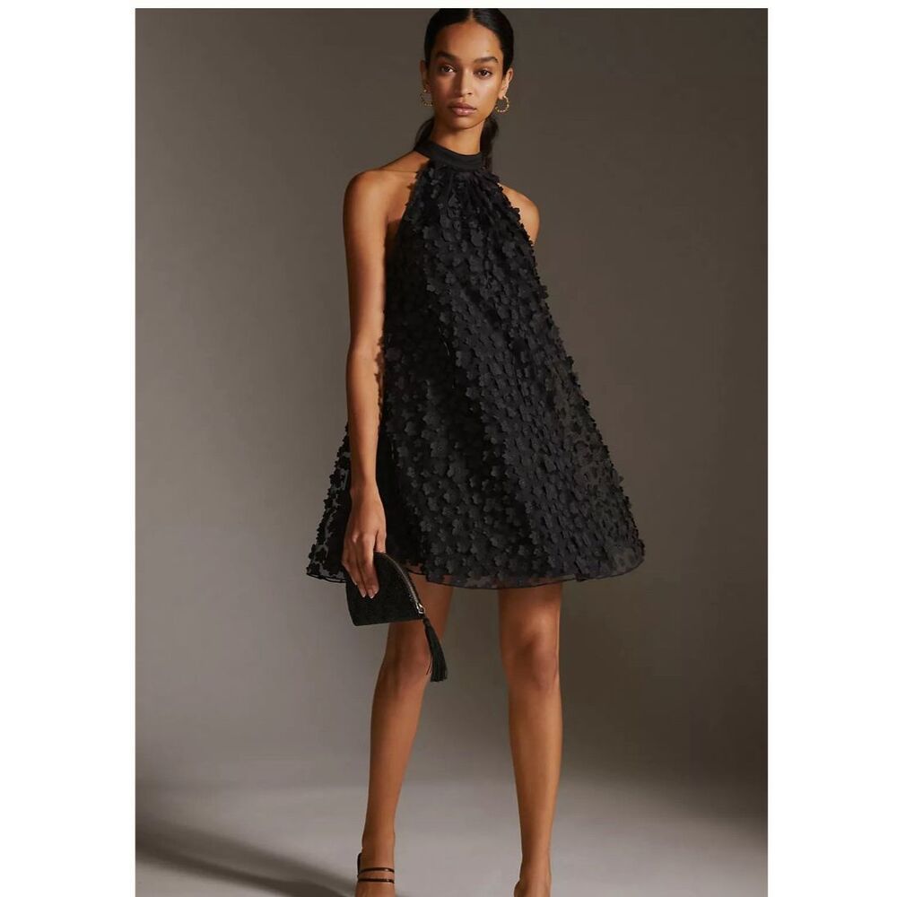 Anthropologie Black Halter Dress - Picture 11 of 12